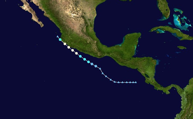 Hurricane Beatriz path