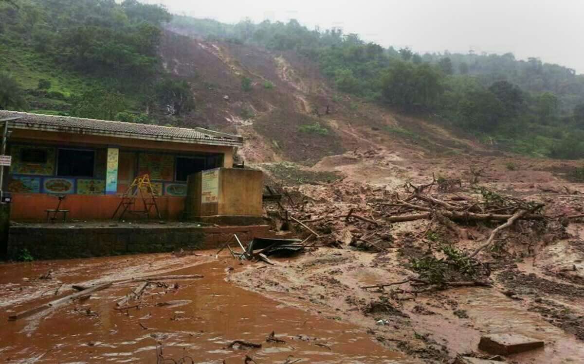 Landslide during a monsoon season in Thailand