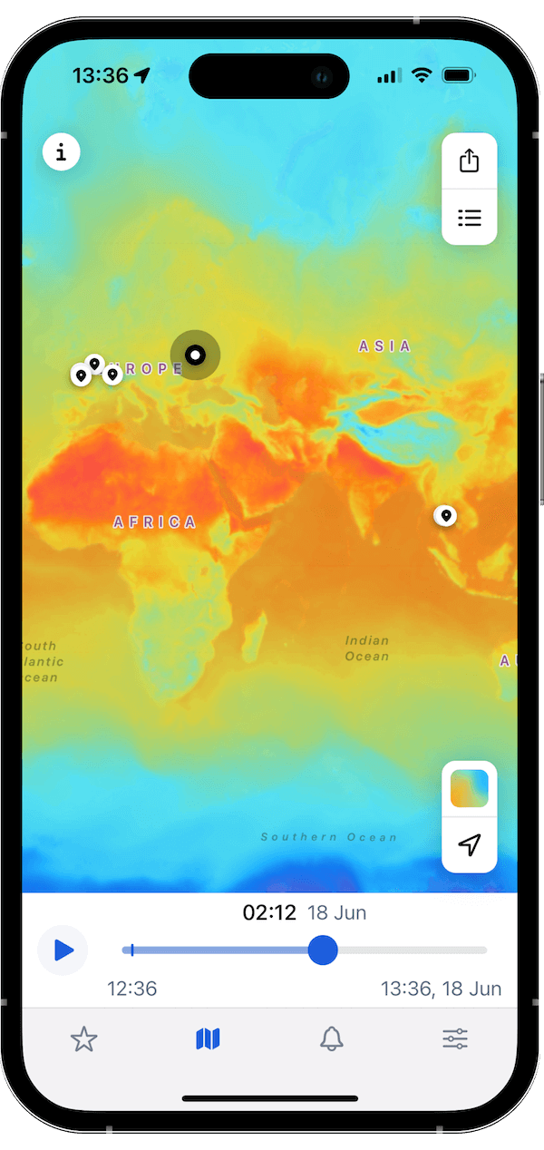 RainViewer Temperature Layer