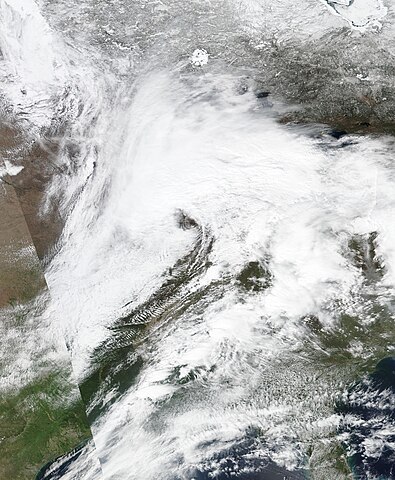 Satellite image of the storm system responsible for the April 1-3, 2024 tornado outbreak