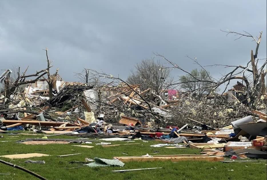 Tornado damage in Elkhorn, Nebraska, April 2024