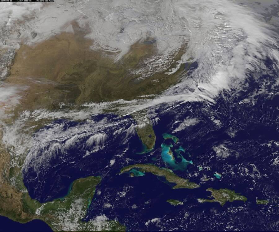 Snowstorm over the Northeastern U.S.: Satellite view