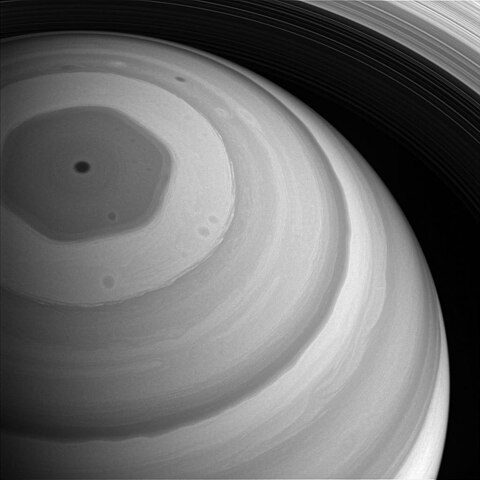 Saturn's hexagonal jet stream