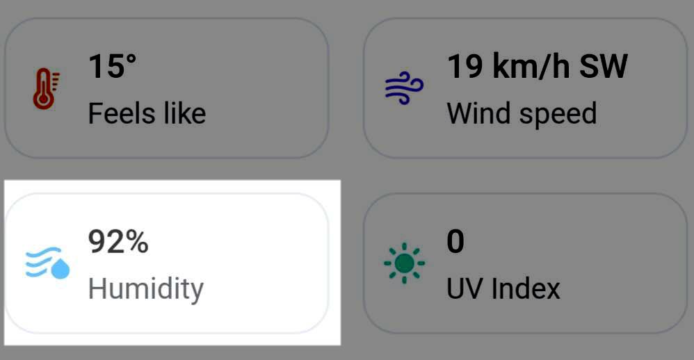 RainViewer app: Humidity