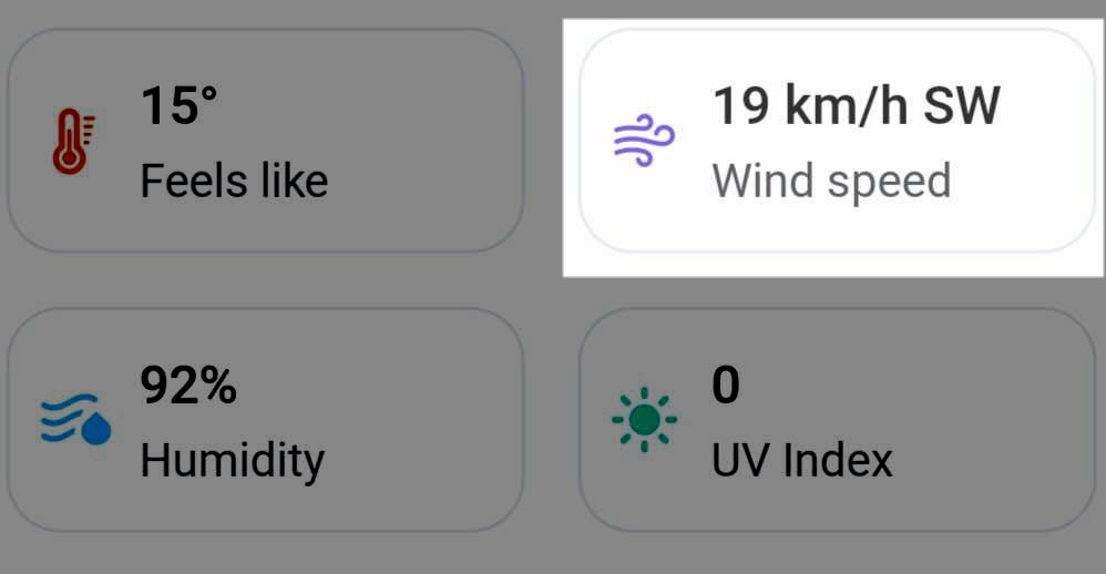 RainViewer app: Wind speed