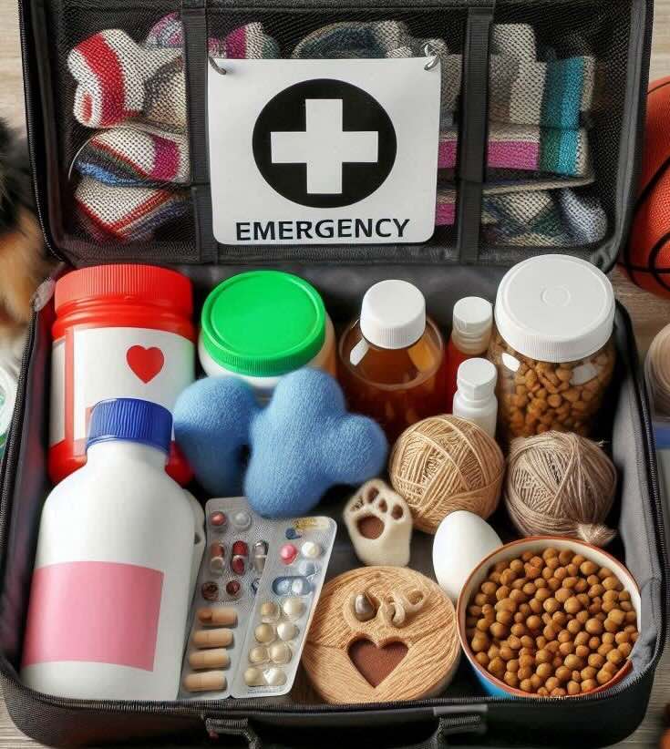 Pet emergency kit for severe weather events like hurricanes