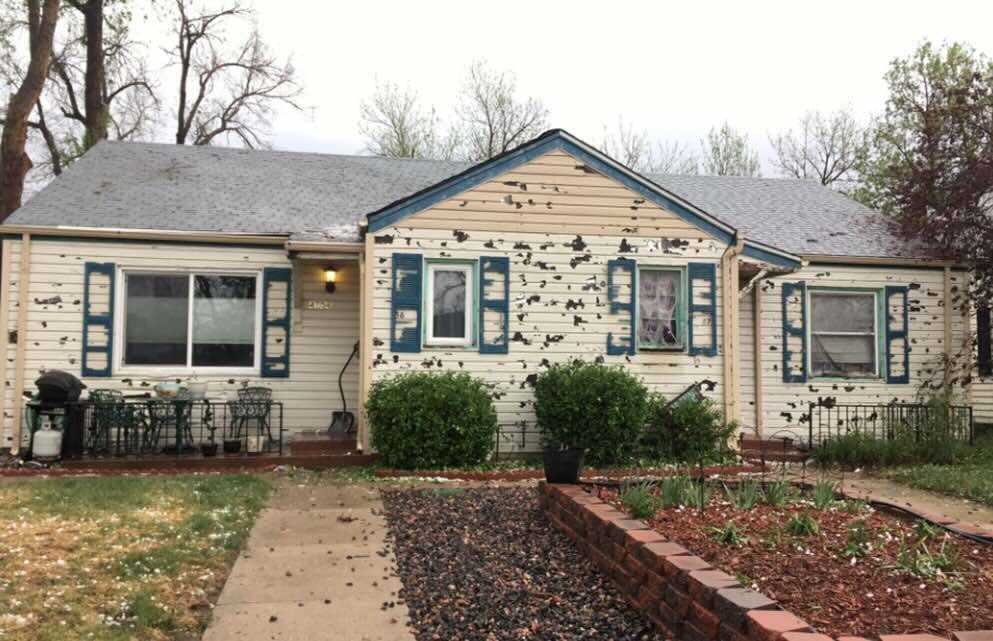 Hailstorm in Denver 2017: Damaged house