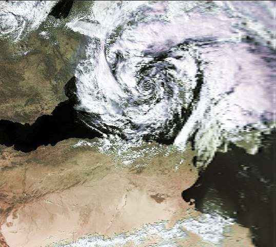 Medicane - a Mediterranean tropical-like cyclone - over the Balearic Islands in 1996