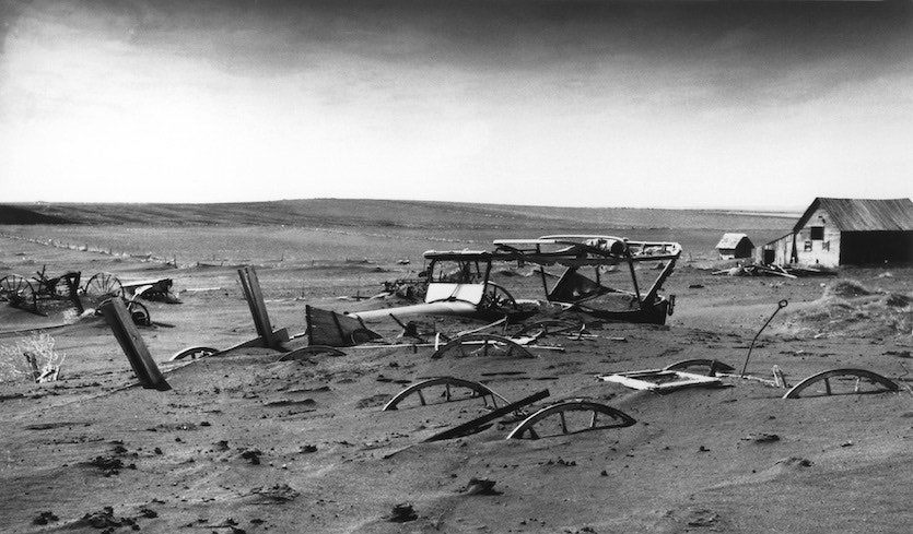 1936 North American Heat Wave: Farm machinery buried in dust