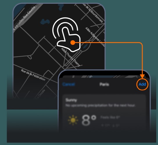 Rain Viewer weather radar: Adding a location manually
