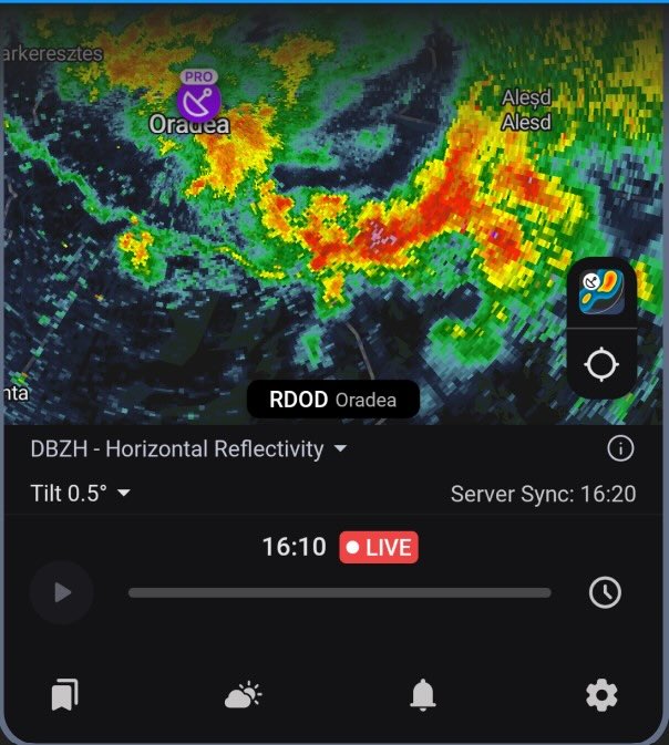 Rain Viewer app: PRO Radar layer, Horizontal Reflectivity
