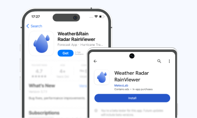 Download the RainViewer app from the App Store or Google Play.